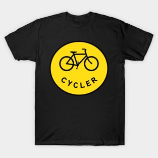 cycling cycler yellow circle T-Shirt